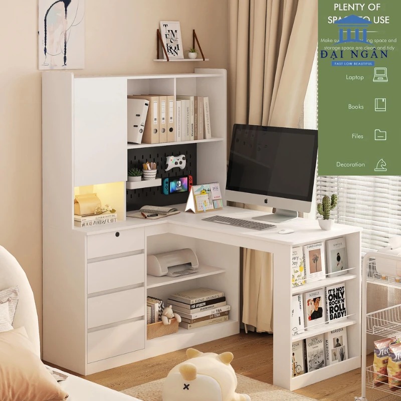 mẫu bàn học chữ l