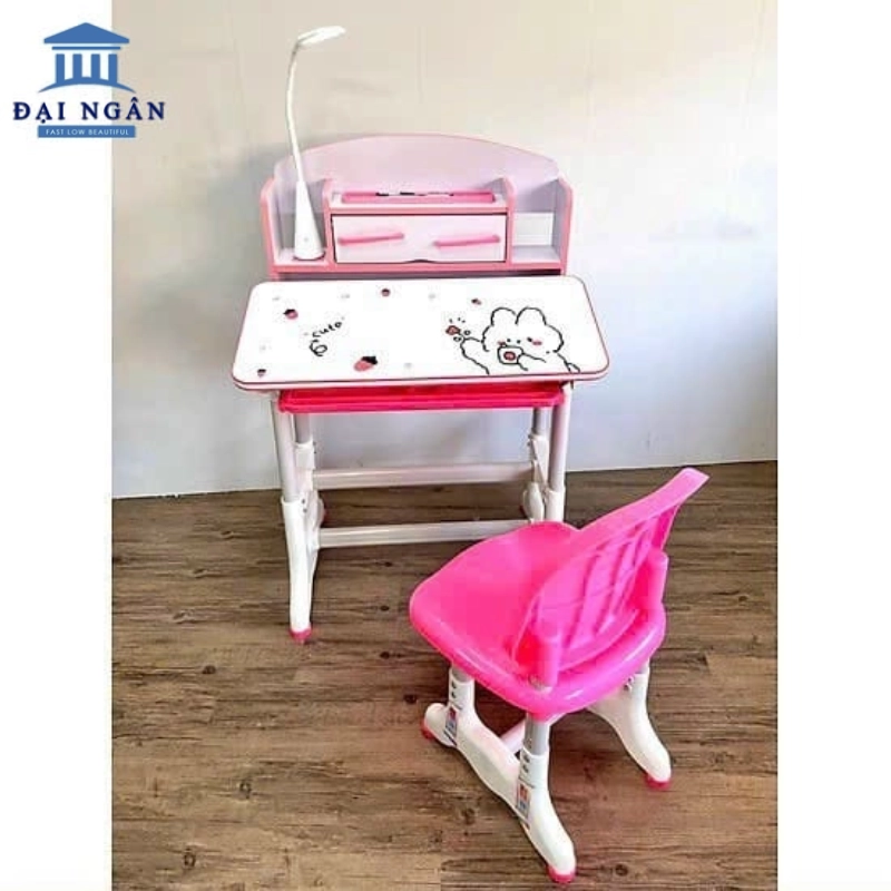 mẫu bàn học sinh có giá sách bằng nhựa