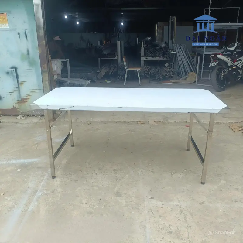 Bàn inox chân xếp kiểu thái 70x180 cm