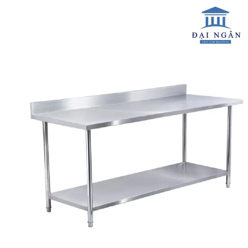 Bàn inox để bếp ga có tầng, ngăn tủ: tiện ích cho phòng bếp