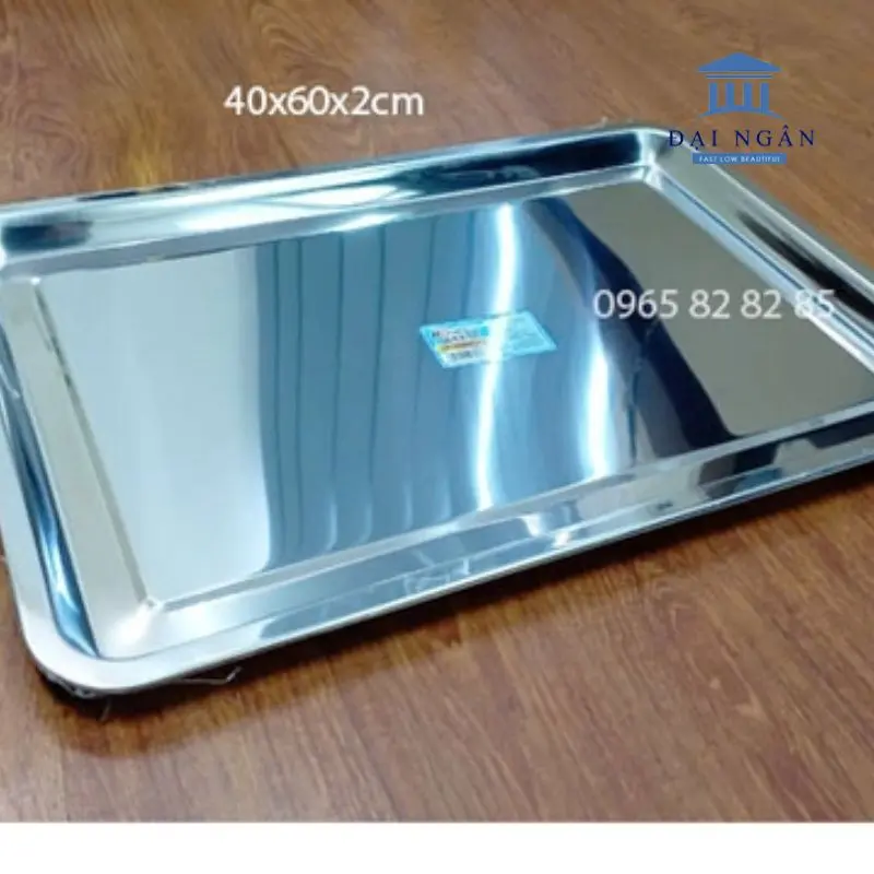 khay inox chữ nhật 40x60