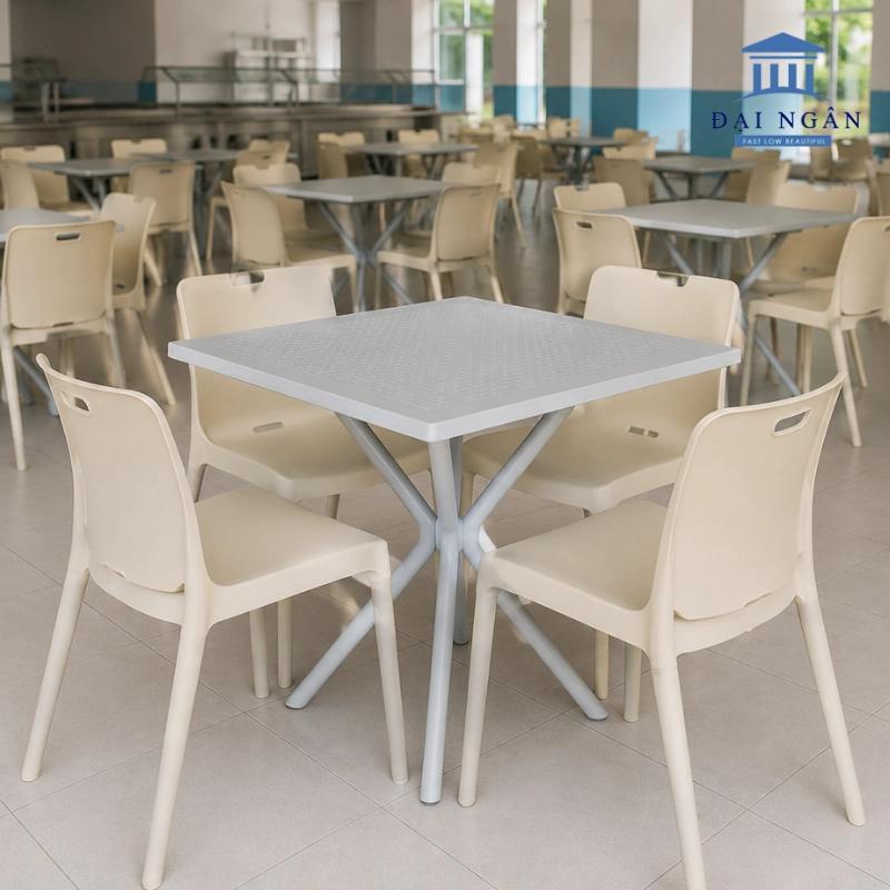 bàn nhựa vuông cho quán cafe