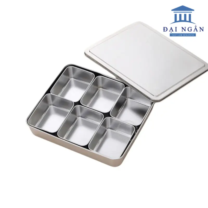 Khay inox nhiều ngăn nhỏ