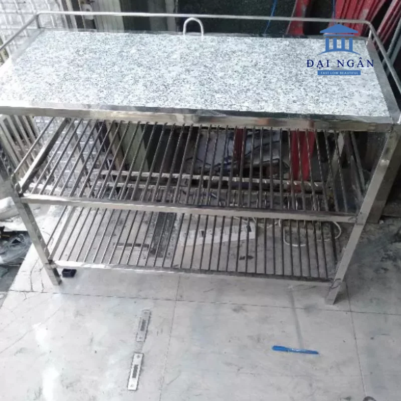  Bàn inox mặt đá đa năng cho bếp công nghiệp