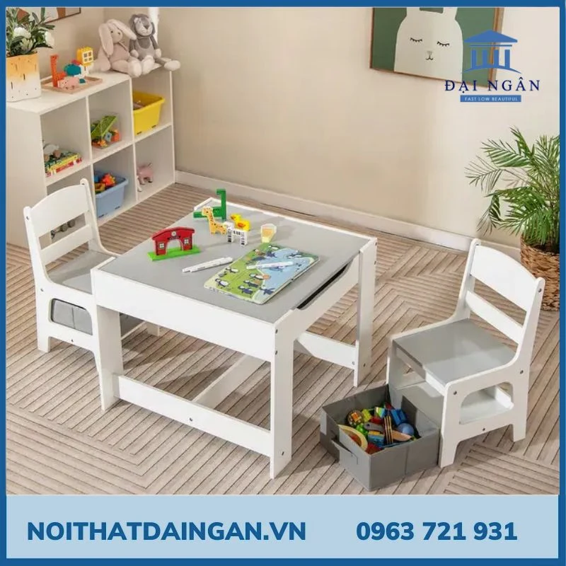 Bàn ghế xếp hình mầm non: Thiết kế modul – tối ưu không gian lớp học