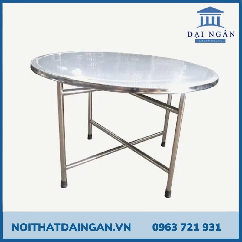 5+ Mẫu bàn tròn inox chân rời chất liệu inox 304, 201