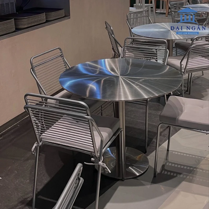 bàn ghế cafe inox bàn ghế cafe inox