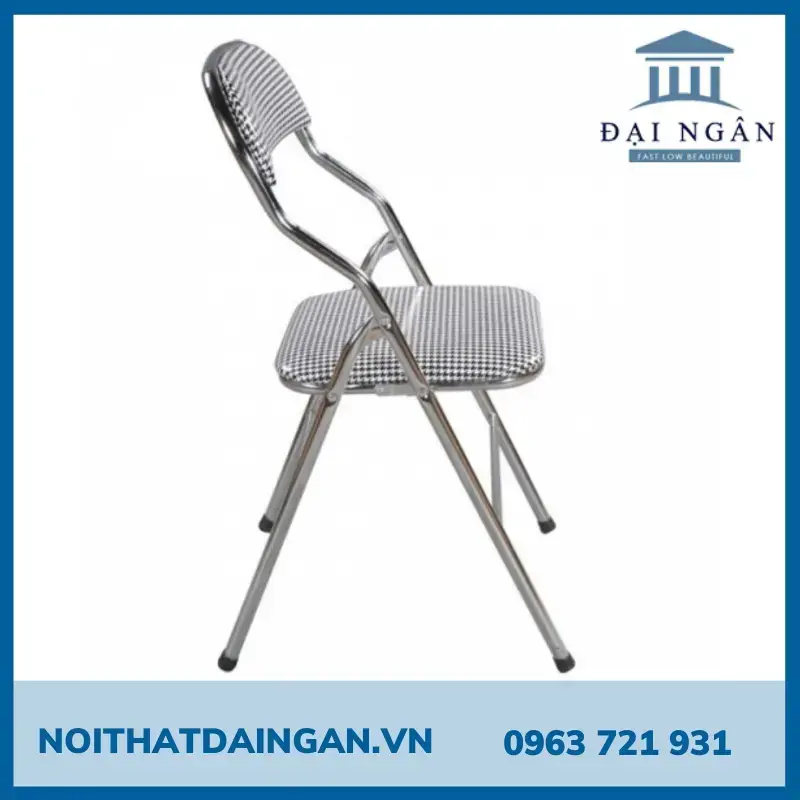 Ghế xếp inox văn phòng lưng cao -  Nệm êm, gấp gọn dễ bảo quản