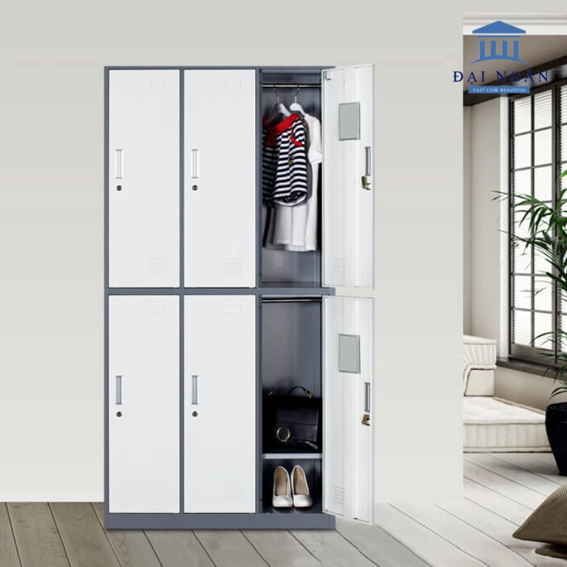 tủ locker gỗ 6 ngăn giá rẻ 