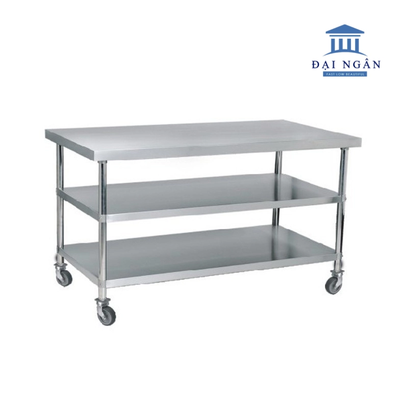 Bàn bếp inox mini 3 tầng