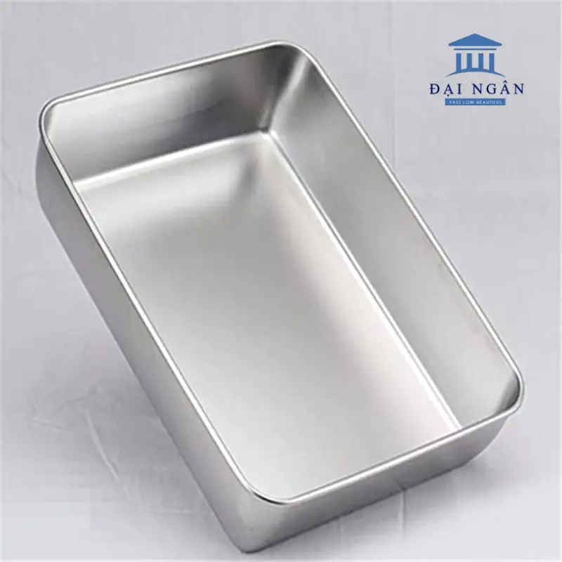 Khay inox chữ nhật sâu