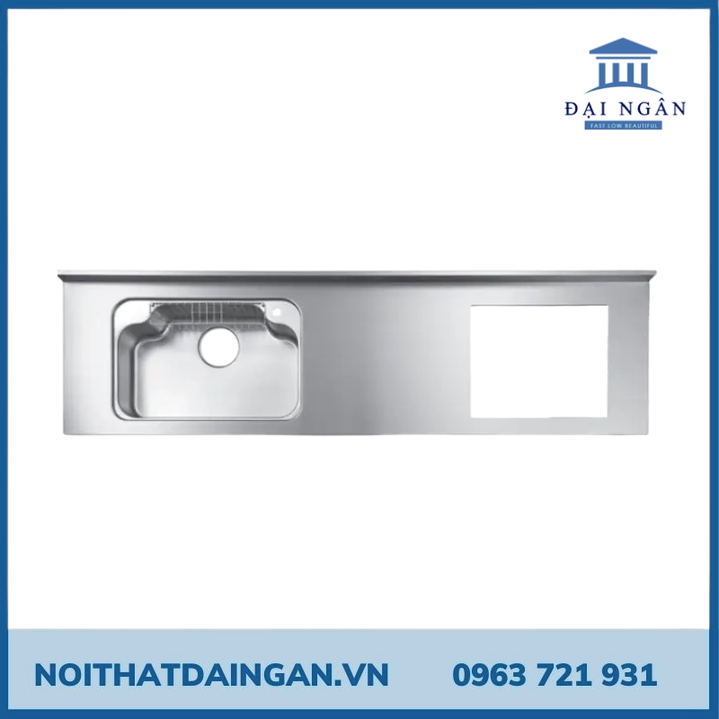 Mặt bàn bếp inox liền khối chống xước cao cấp