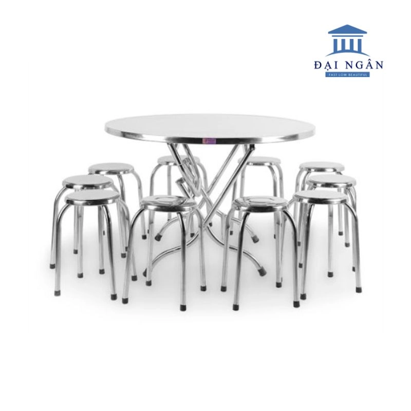 Bộ bàn tròn inox 80cm tại Nội Thất Đại Ngân Bộ bàn tròn inox 80cm