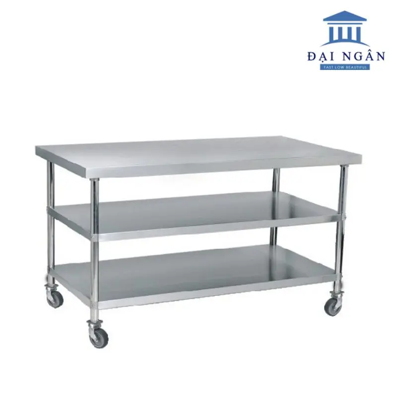 bàn inox có bánh xe