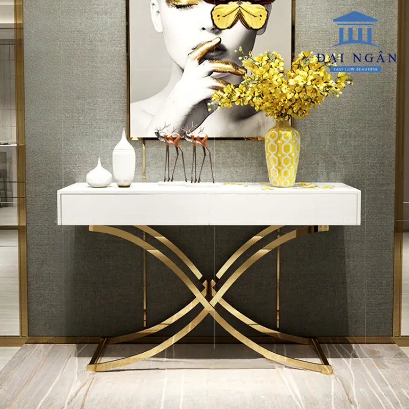 Bàn console chân inox 304 mạ titan cao cấp