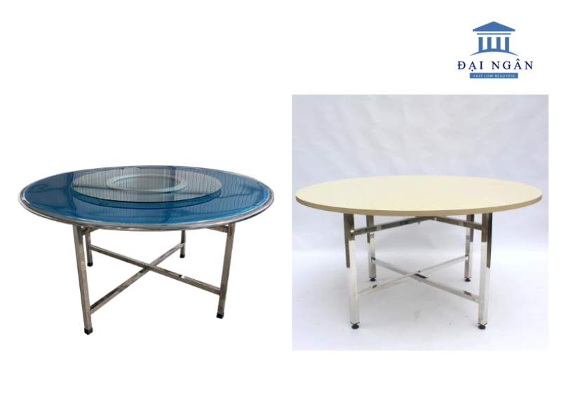 So sánh bàn tiệc cưới bằng inox và bàn gỗ truyền thống