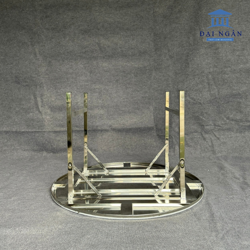 Bàn tròn inox chân xếp
