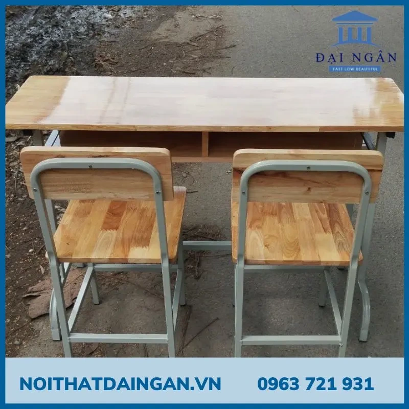 bàn ghế học sinh gỗ tự nhiên