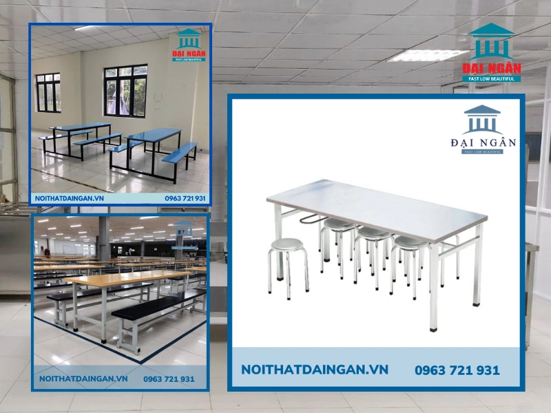Bàn ăn công nghiệp inox