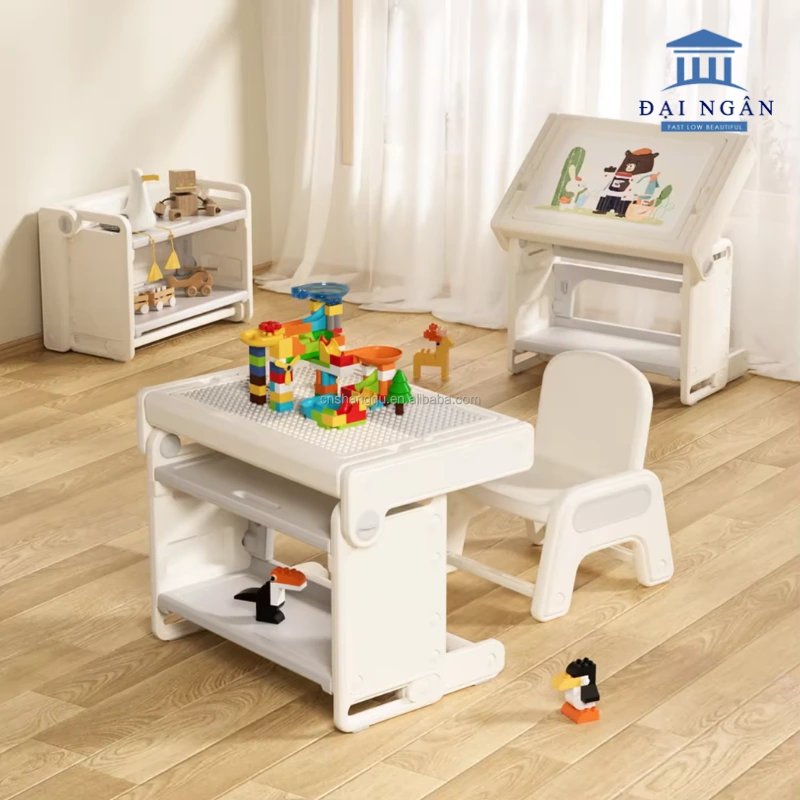 bàn ghế góc xếp hình cho lớp nhà trẻ