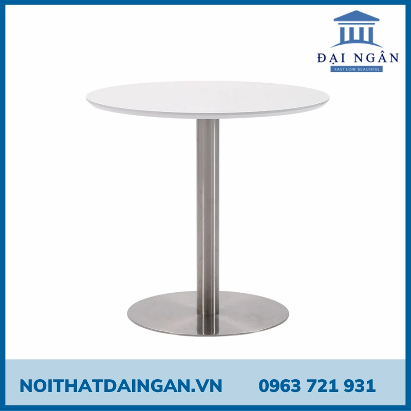 Bàn cafe inox: bàn cafe chân inox mặt tròn, mặt vuông