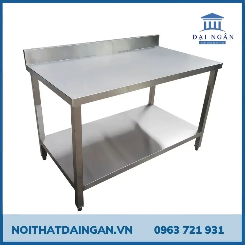 bàn inox phẳng 2 tầng có gáy bàn inox phẳng 2 tầng có gáy
