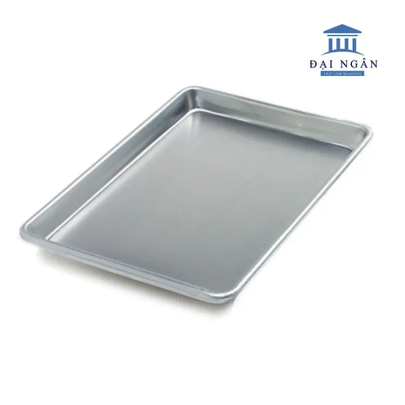 Khay inox chữ nhật trơn sâu lòng