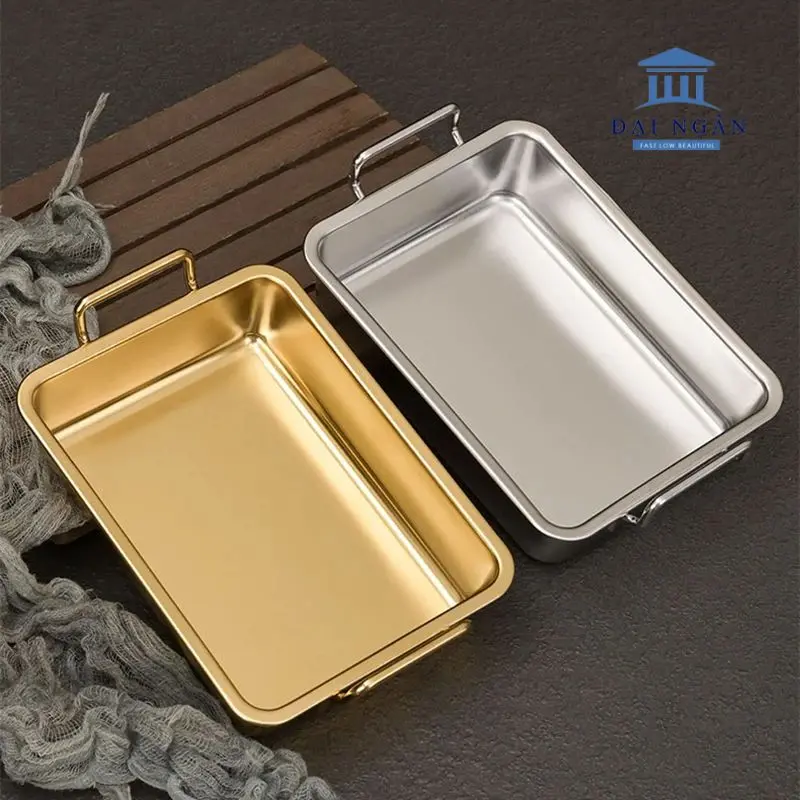 Khay inox có tay cầm