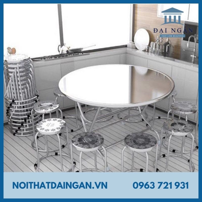 bàn tròn inox 304 là một trong những mẫu bàn inox tròn thịnh hành nhất