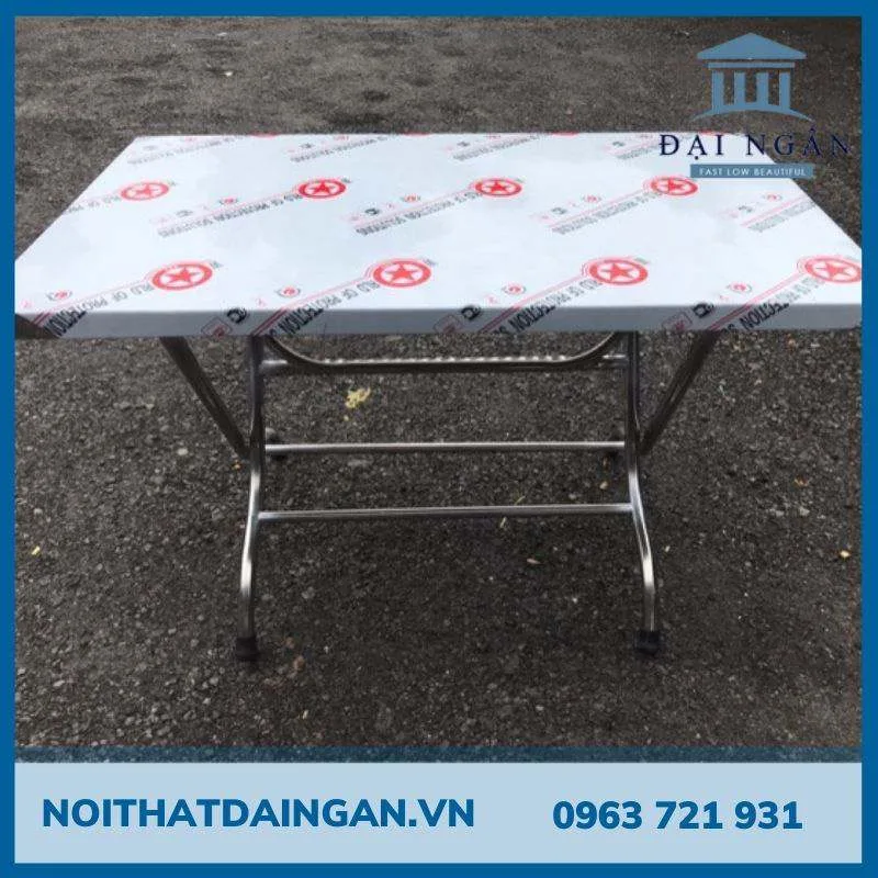 Bàn inox chữ nhật 1m2 chất liệu 304