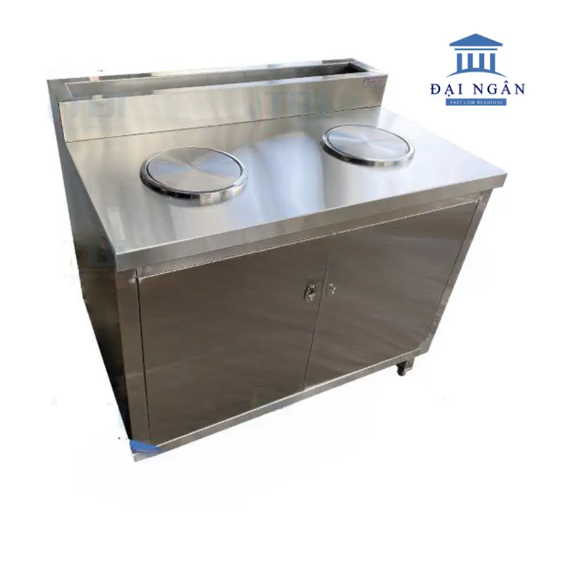 Tủ inox có lỗ xả rác 1200x700 mm