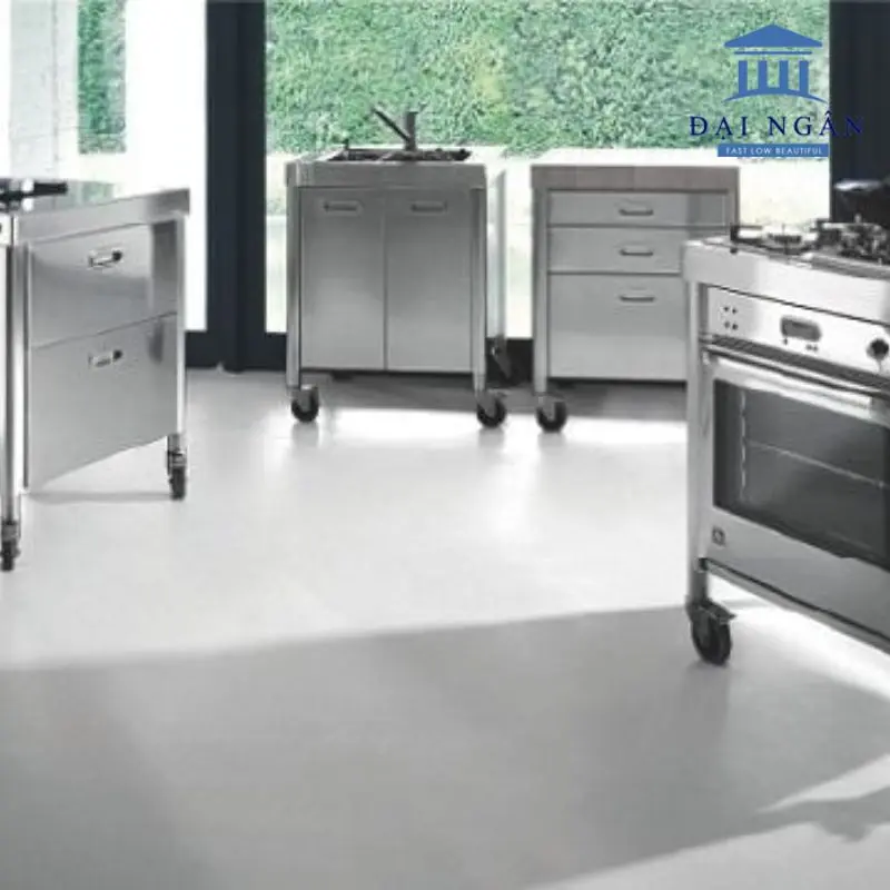 Bàn bếp inox mini có bàn đảo di động