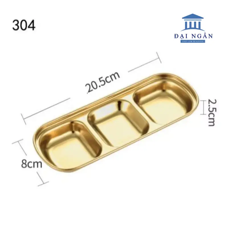 khay inox mạ vàng