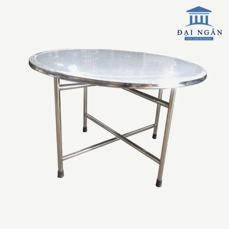 5+ Mẫu bàn tròn inox chân rời chất liệu inox 304, 201
