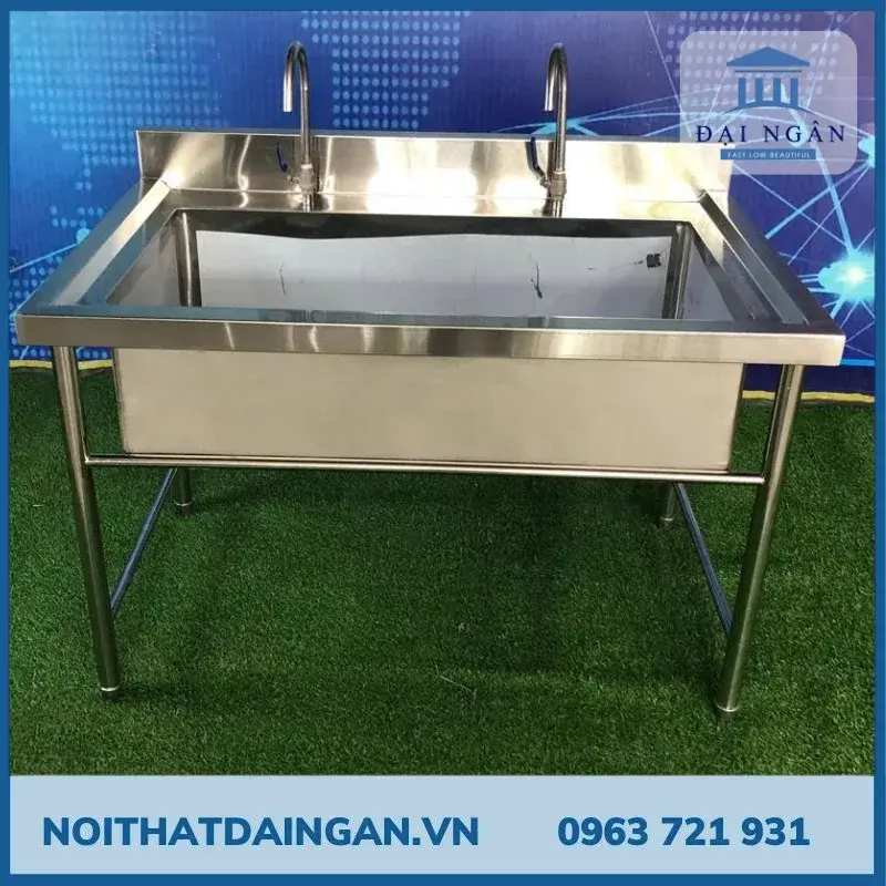 Bồn rửa công nghiệp 1 hộc lớn inox 304  Bồn rửa công nghiệp 1 hộc lớn inox 304