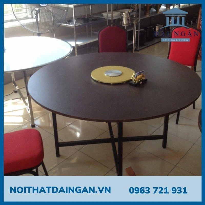 Bộ bàn ghế gỗ nhà hàng mặt gỗ chân gập