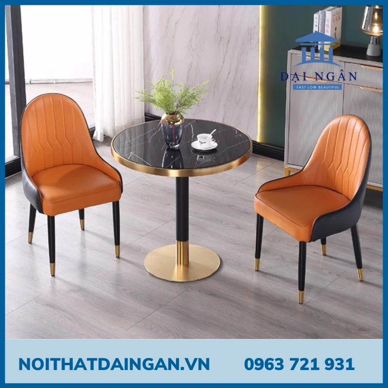 Bàn cafe chân gỗ mặt nhựa đục lỗ BCF 106