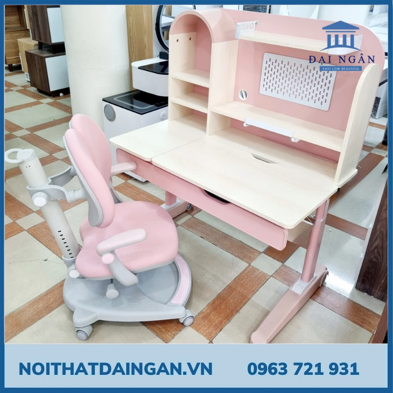 Các mẫu bàn ghế học sinh ở nhà - Chống gù, mặt gỗ khung sắt