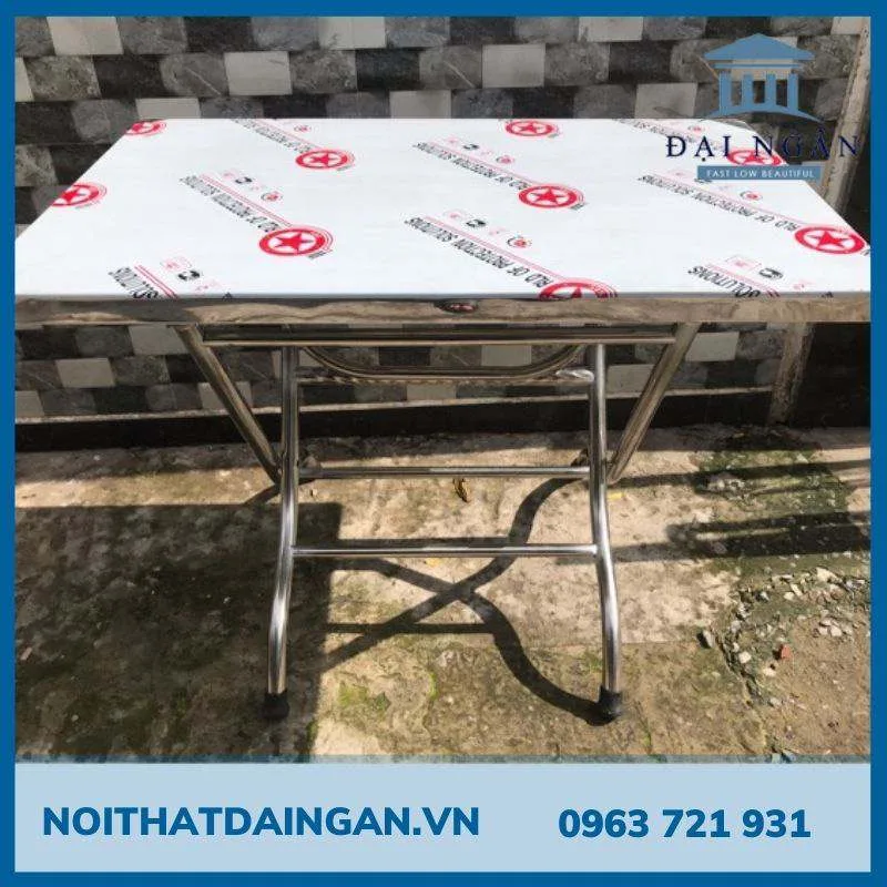 bàn inox xếp chữ nhật