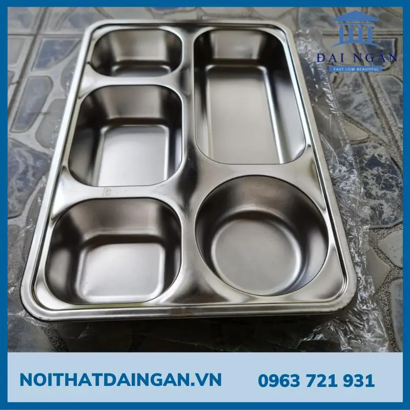 khay cơm inox 5 ngăn sâu lòng