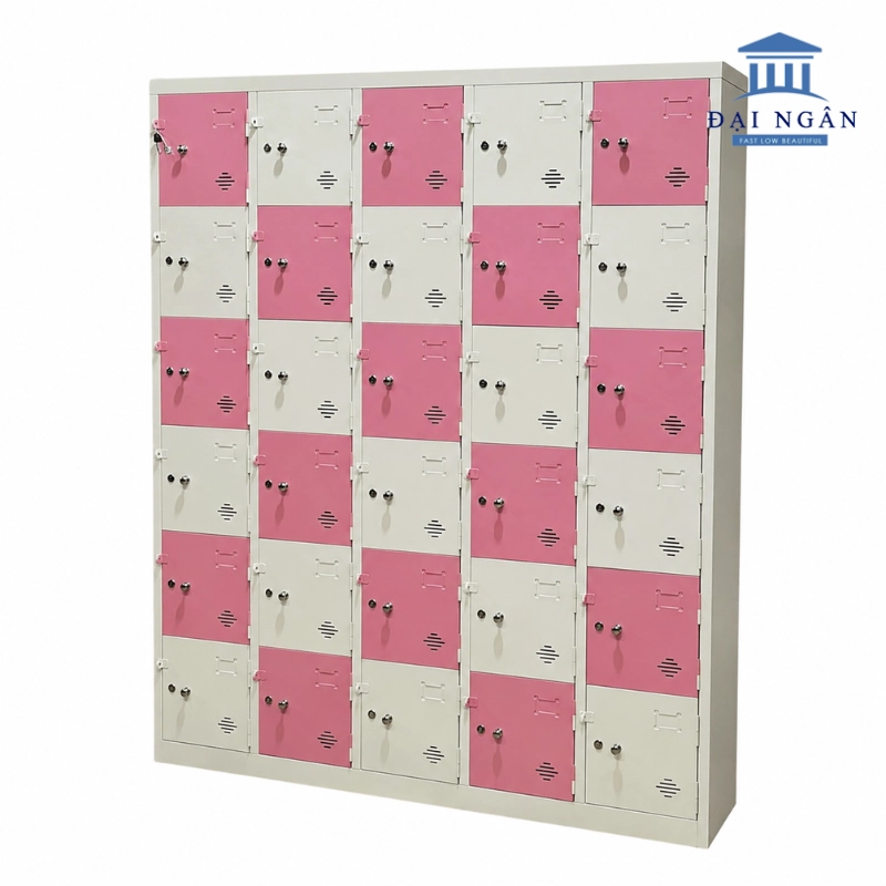 Tủ locker 30 ngăn phối màu 