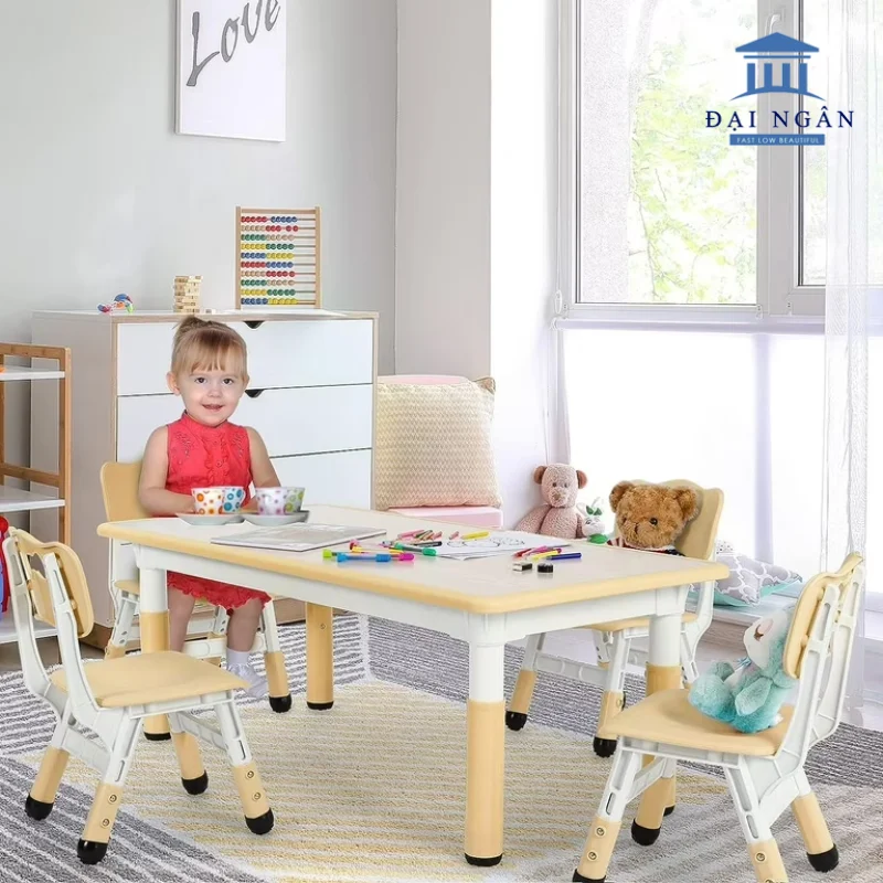 bàn ghế góc xếp hình cho lớp nhà trẻ