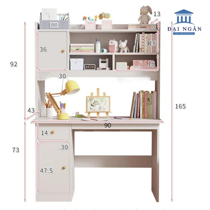 bàn học dài 90cm