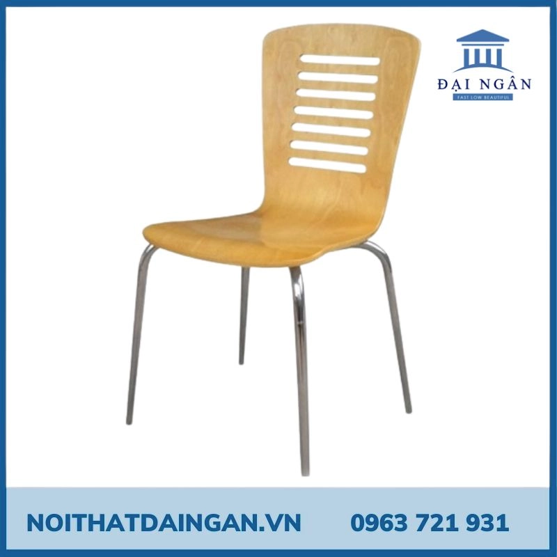 Ghế gỗ chân inox - Ghế tựa lưng, ghế đẩu, ghế cafe chất liệu inox bền và gỗ cao cấp
