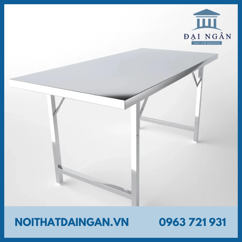 bàn inox chữ nhật 1m8