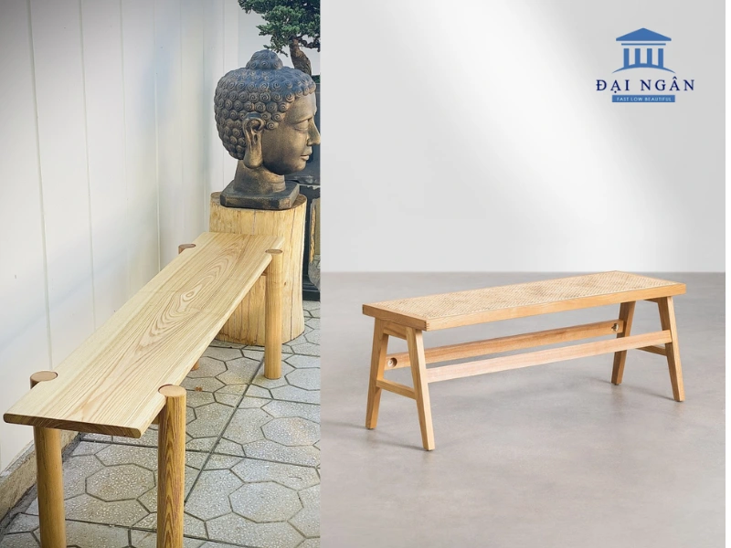 Ghế băng chờ gỗ sồi