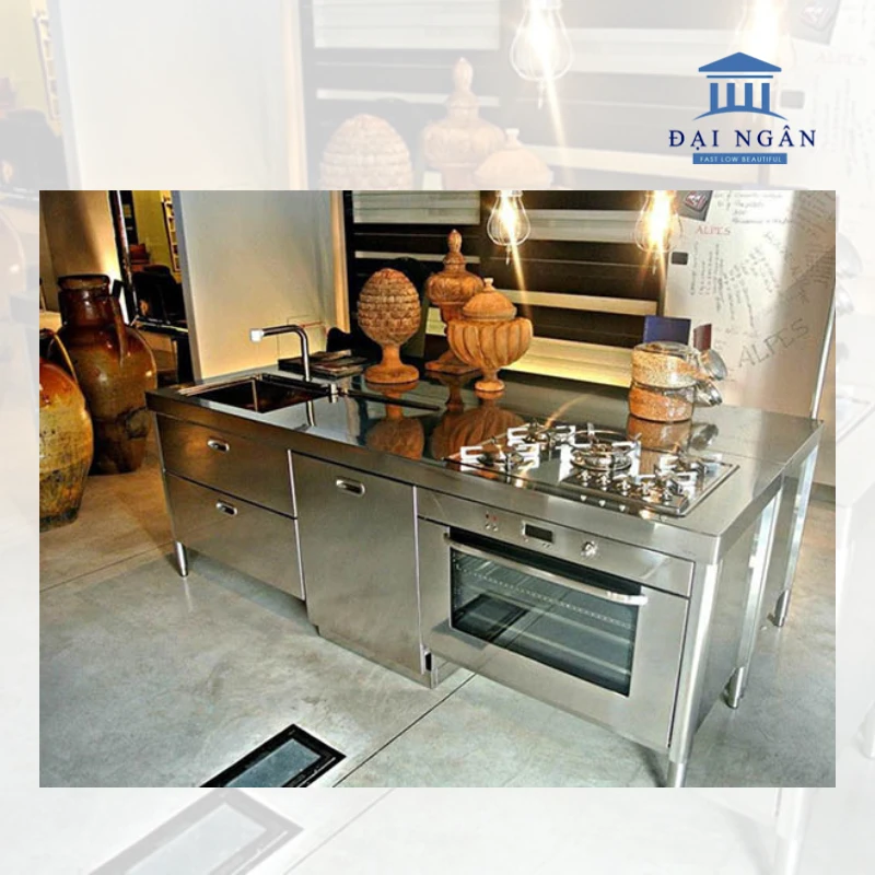 Bàn bếp inox mini có ngăn kéo