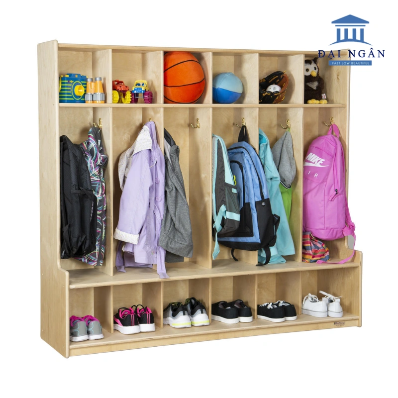 tủ gỗ locker 6 ngăn 