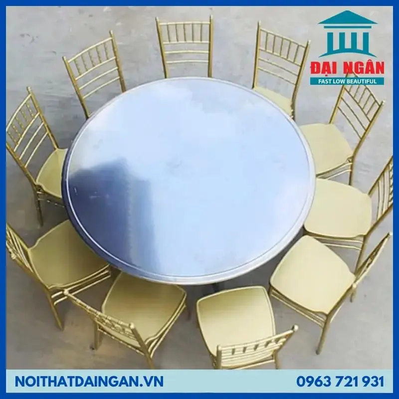 Bộ bàn ghế tiffany tròn nhà hàng tiệc cưới sang trọng, cao cấp