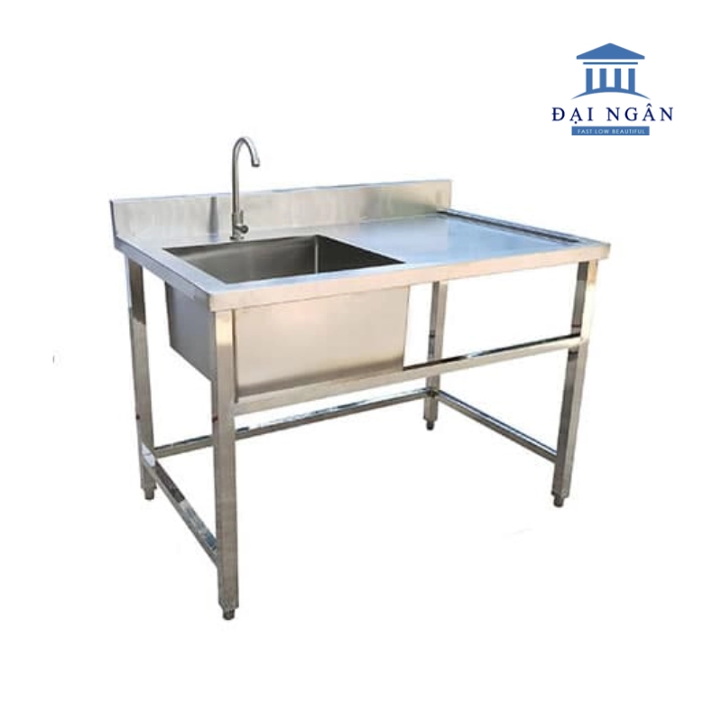 Bàn bếp inox mini tích hợp chậu rửa